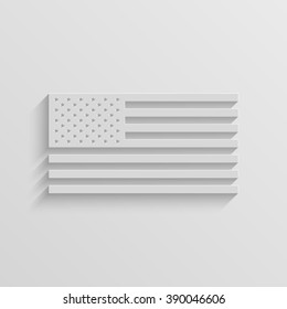 USA flag vector paper icon
