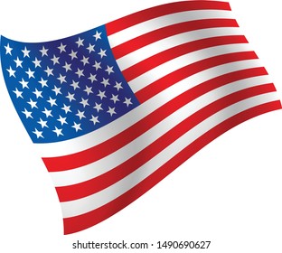 Usa Flag Vector White Background Stock Vector (Royalty Free) 1490690627 ...