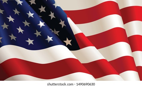 USA flag vector in white background