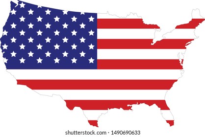 USA flag vector in white background