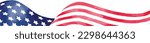 USA flag with watercolor  brush paint textured. Vector illustration 