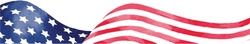 US-Flagge Mit Aquarellpinsel Farbe Strukturiert. Vektorgrafik 