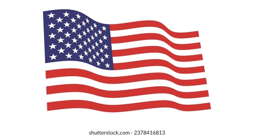 Flagge der USA. Wave American Fahne, US-Symbol, US-Flagge Vektor Illustration für Feierlichkeiten Feiertag 4 Juli American President Day, Stern und Streifen