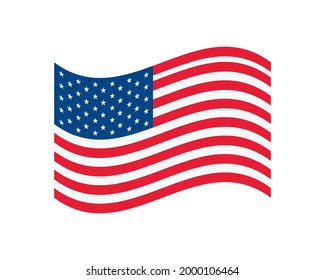 usa flag waving emblem icon