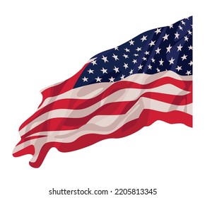 usa flag waving emblem icon