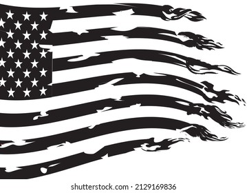 Usa Flag Waving Flag Fire Elements Stock Vector (Royalty Free ...