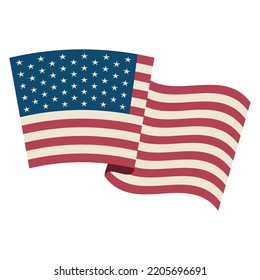 usa flag waving isolated icon