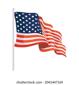 usa flag waving in pole
