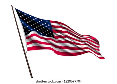 USA flag. Waving flag of the United States. illustration of wavy American Flag for Independence Day. 