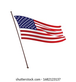 USA flag. Waving flag of the United States.