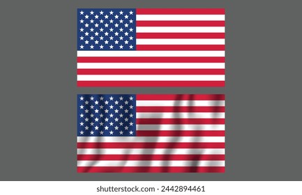 USA flag of waving in the wind. 