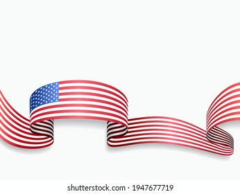 USA flag wavy abstract background. Vector illustration.