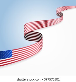 USA flag wavy abstract background. Vector illustration.