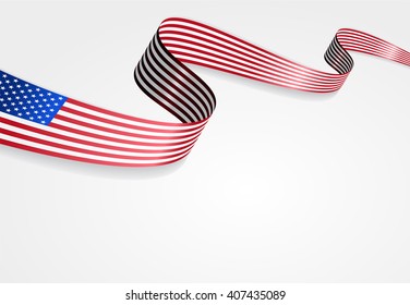 USA Flag Wavy Abstract Background. Vector Illustration.