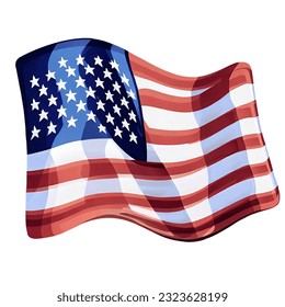 USA Flag Wavy Vector Icon 