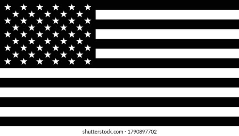 USA flag white black color