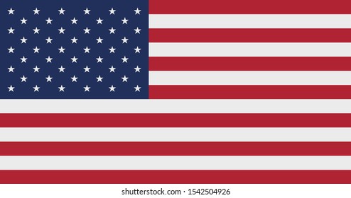 USA flag with white stars, red and blue stripes. Symbol of the United States of America. Flat vector illustration EPS10