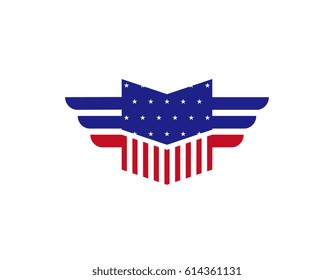 USA flag with wing logo