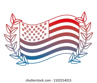 USA flag with wreath