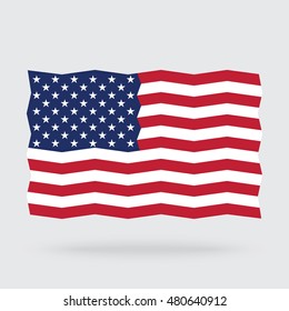 USA flag zigzag isolated on background