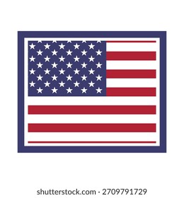 USA flag_Forma de rectángulo con contorno en icono