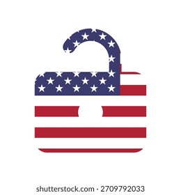 USA flag_Rounded in Unlock icon