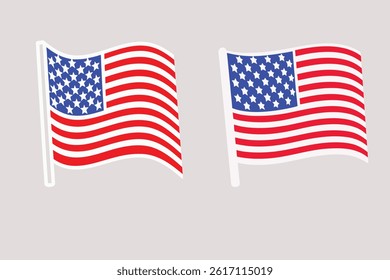 USA flag.american flag editable vector