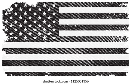 USA Flag.American flag in grunge style.