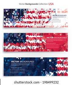 USA Flags  American Abstract Art (vector Art)