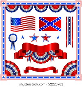 USA flags and banners