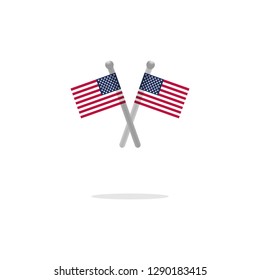 USA flags to cross - vector illustration United States of America