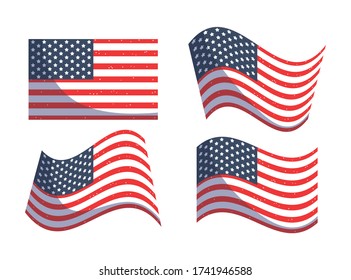 Usa flags design, United states independence day and national theme Vector illustration