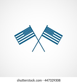 USA Flags Independence Day Blue Flat Icon On White Background