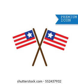 USA flags and ribbons
