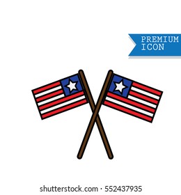 USA flags and ribbons