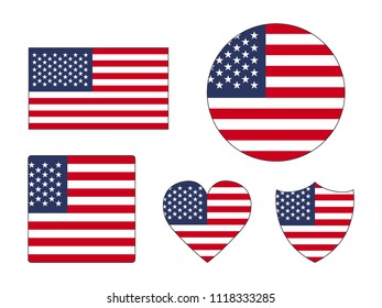 USA Flags Set