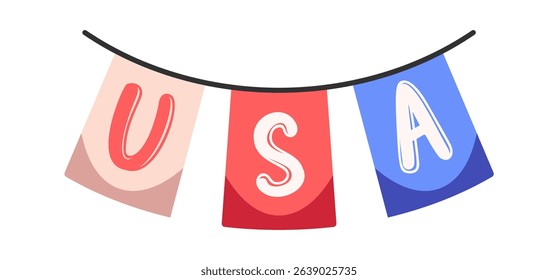 USA flags string decorative element