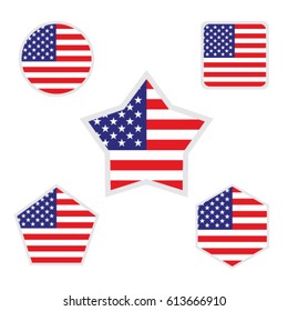 USA flags with various forms vector