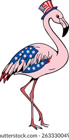 usa flamingo flag vector design