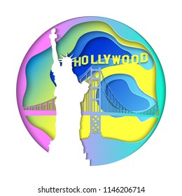 USA flat art
