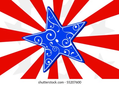 USA Floral Star Design
