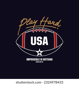 usa football tshirt design.Typography tshirt design and trendy tshirt design graphic illustration.