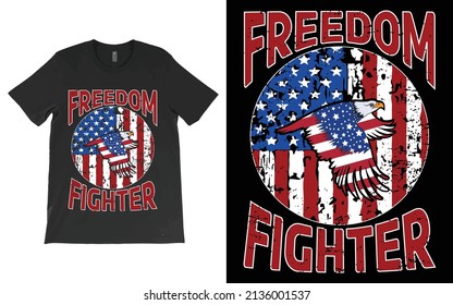 USA Freedom Fighter T-Shirt Vector Design