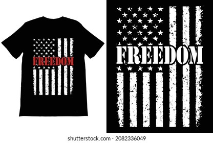 USA Freedom T-Shirt Vector Design, American Patriotic Tee,