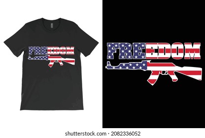 USA Freedom T-Shirt Vector Design, American Patriotic Tee,