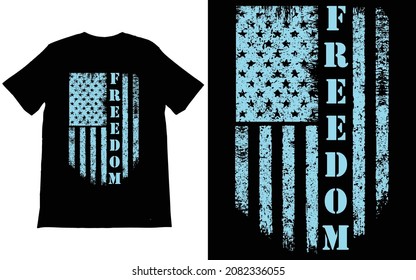 USA Freedom T-Shirt Vector Design, American Patriotic Tee,