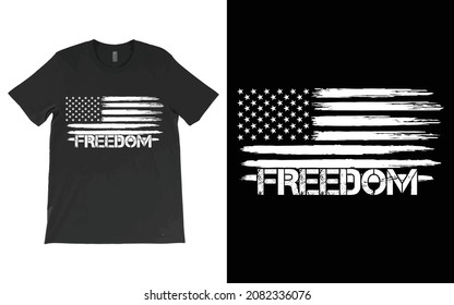 USA Freedom T-Shirt Vector Design, American Patriotic Tee,