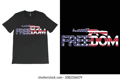 USA Freedom T-Shirt Vector Design, American Patriotic Tee,