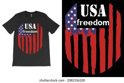 USA Freedom T-Shirt Vector Design, American Patriotic Tee,