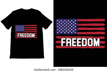 USA Freedom T-Shirt Vector Design, American Patriotic Tee,